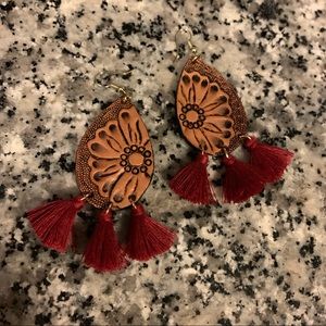 Western floral earrings